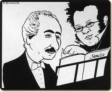 Cartoon of Tirimo and Schubert
